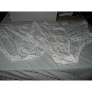 Two Pair of Mens White Titey Whitey Briefs Hanes & Players Both  Size 5XL NWOT